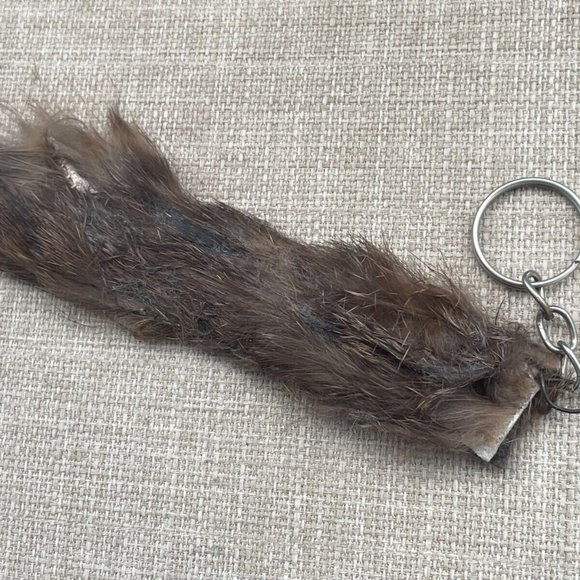 Real Fur Keys Holder Brown Fur Keychain handmade Key ring - Picture 8 of 8